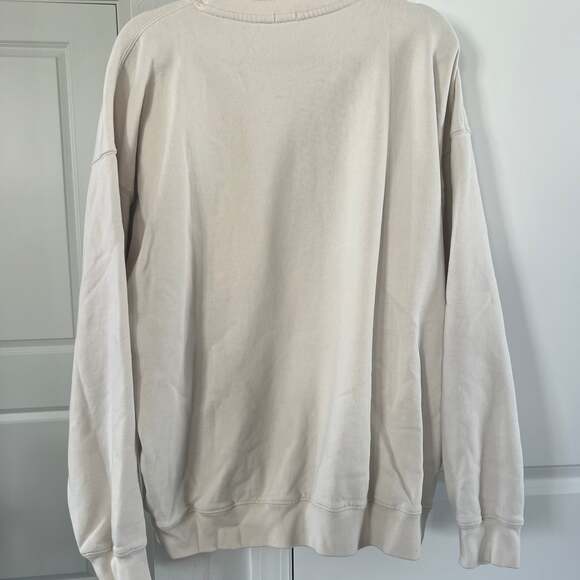 John Galt New York Crewneck Sweatshirt Off White Graphic Pullover - Picture 3 of 4